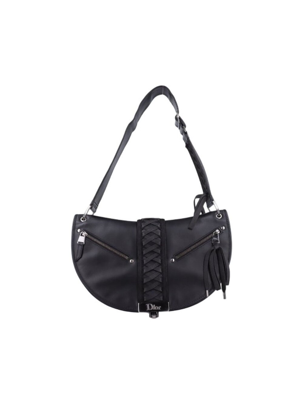 Dior a Dos Mitt It Corset Hobo Black Leather